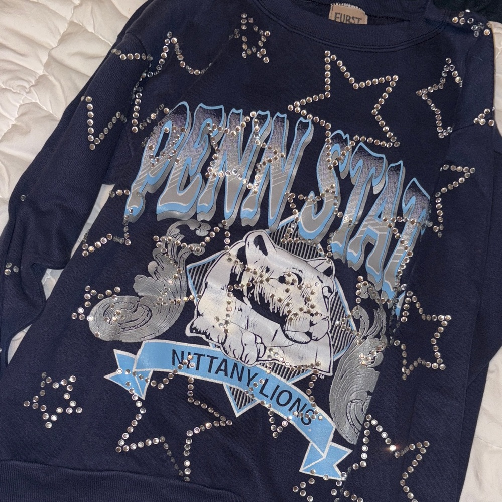 LF Navy Blue Sweater with Silver Accents
